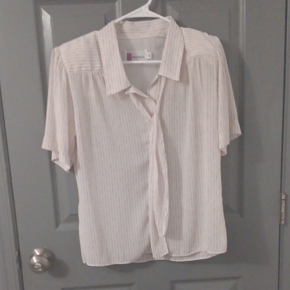 Striped Short Sleeve Blouse